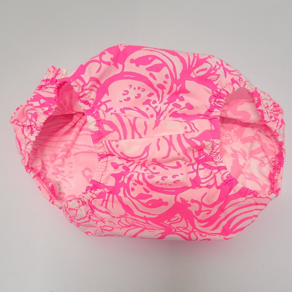 Lilly Pulitzer Pink Tropics Bunny Hop Print Diaper Cover Bloomer Sz 12-18mo - Picture 5 of 6